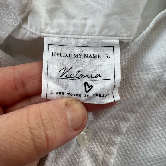 Frank & Eileen Victoria Superluxe Italian Oversized Cotton Tuxedo Shirt White, L - Picture 7 of 13